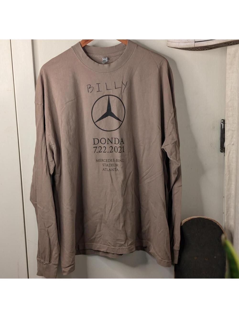 Kanye West Donda LP1 Mercedes Benz Long Sleeve Tee Taupe - 2XL